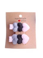 Mini spineczki o włosów serduszka handmade 2 szt.