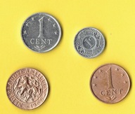 ANTYLE HOLENDERSKIE Zestaw 4 monet 1 cent