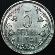 Litwa - 5 Litai 1925 - około menniczy egzemplarz