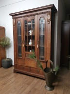 Dębowa biblioteczka witryna antyk 889/2026