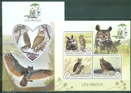 PTAKI-SOWY. REP.MADAGASKIRA. Mi Bl+ark. A**2017r.