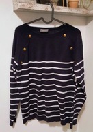 Sweter w paski z ozdobnymi guzikami - dla WOŚP!