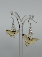 Kolczyki szklane mors zwierzę zwierzątko lampwork rękodzieło morsowanie