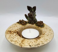 świecznik smoczek z ładnymi oczkami, ręczna praca