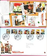 Anglia 2010 FDC +INFO 7zn. st. Bethl. Christmas, bajki Wallace i Gromit psy