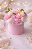 Flower Box Świece Sojowe Handmade Prezent Rękodzieło Dekoracja Box Kwiaty