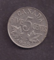 Kanada - 5 Cents 1928 rok