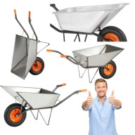 TACZKA OGRODOWA BUDOWLANA STALOWA DUŻA POJEMNA MOCNA 120 LITRÓW 210KG