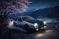 Model 1:16 Toyota Corolla AE86 Trueno InitialD Anime