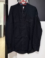 J Koszula AX głęboka czerń bawełna stójka 2 kieszenie plisy duża 2XL