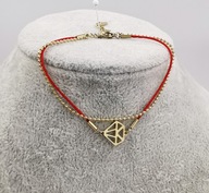 63263 Bransoletka sznurkowa złota stal chirurgiczna "diament"