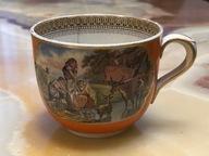 ANTYK DUŻA FILIŻANKA WIKTORIAŃSKA F & R Pratt Fenton PRATTWARE Pottery 1850