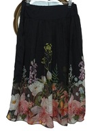 UNISONO SPÓDNICA jedwabna na dzianinie kwiaty 38