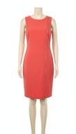 Mini Sukienka Prosta Koralowa Elegancka Dopasowana – Rozmiar 36 / S