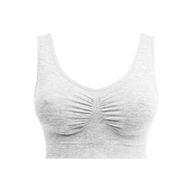 Biustonosz, stanik sportowy bezszwowy, bez fiszbin, biały, rozmiar S/M