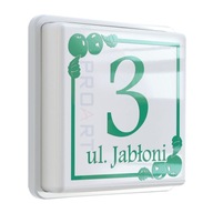 LED PODŚWIETLANY numer na dom tabliczka z JABŁKAMI