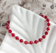 Bransoletka z różowym jadeitem i złotym hematytem, biżuteria damska