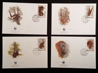 Indonezja 1989, WWF: małpa orangutan ssaki FDC