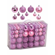 BOMBKI CHOINKOWE ZESTAW XXL 100 SZTUK różowe SUPER OKAZJA !!! gratis szpic