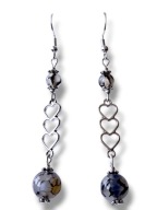 AW48 Kolczyki kamienie AGAT WĘŻOWY