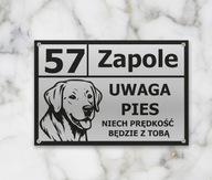 Tabliczka Grawerowana numer domu, ulica, obiekt monitorowany 3w1