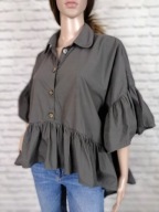 Ciemnozielona bawełniana bluzka oversize