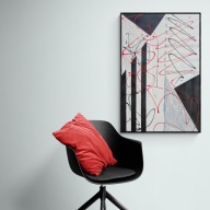 Obraz w ramie czarno biały 61x91,5 Nowoczesny Salon Abstrakcja SENSI ARTE