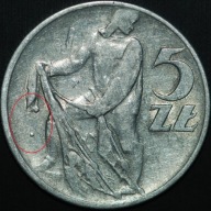 5 złotych 1958 - Rybak - bez sznura - RZADKIE