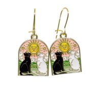 Kolczyki "Tarot" - koty i Słońce