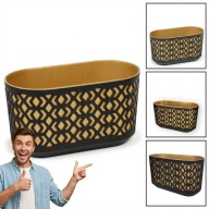 SKRZYNKA DONICZKA GŁĘBOKA DUŻA PLASTIKOWA Z PODSTAWKĄ CZARNA 40CM 10L AZTEK