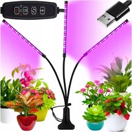LAMPA Panel led do WZROSTU UPRAWY roślin TIMER 3 RAMIONA 11W PEŁNE SPEKTRUM