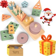 Układanka Drewniana Montessori 1–4 Lata – Wspiera LOGICZNE MYŚLENIE