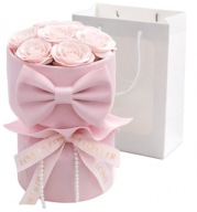 Flower box bukiet kwiaty róże mydlane w pudełku 8szt na prezent różowe