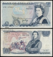 BNA - ANGLIA WIELKA BRYTANIA 5 Funtów 1971 E78 473943 # P378a # bez L # VF