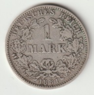 Niemcy-Cesarstwo 1 marka 1881 J