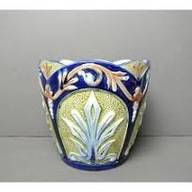 WIKTORIAŃSKA ŻARDINIERA DONICA MAJOLIKA Gustave De Bruyn ANTYK ART NOUVEAU