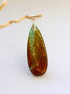 Wisior z naturalnym agatem smoczym srebro 925