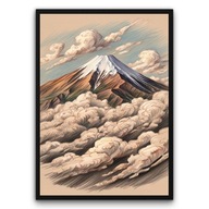 Plakat z ramą 21x30cm Japonia Góra Fuji Widok Kultura Wschód Styl Retro