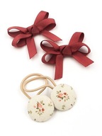 Komplet do włosów gumki i spinki kokardki handmade Momilio Kolekcja Laura