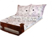 pościel bawełna lux 160x200 + 2x70x80 guzik B baranki białe b-x