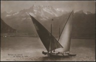 Barque du Leman et Dents du Midi - Art Perrochet & David 1916