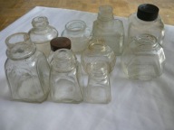 przedwojenne buteleczki szklane kałamarze