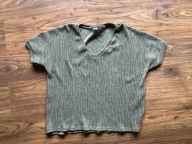 Zielona khaki koszulka prążek