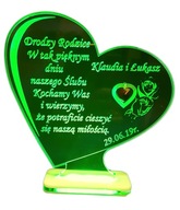 PODZIĘKOWANIA DLA RODZICÓW Z SERCEM SWARO LED ŚLUB