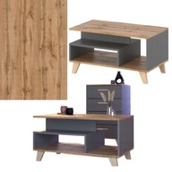 STOLIK KAWOWY ŁAWA Z PÓŁKĄ SALON DĄB WOTAN SCANDI 90CM
