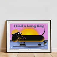 Plakat A3 29,7x42 cm Jamnik Pies plakaty na ścianę do pokoju salonu