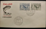 !! ZWIERZĘTA RYBY - ISLANDIA 1959 - KOPERTA FDC - STAN BDB !!