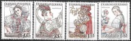 Stroje Czechosłowacj 1957 Mi 1051-54**.Stroje lud. Jak na skanie. Stan BDB.