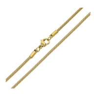 86319 Łańcuszek stal chirurgiczna 316L pozłacany 18k żmijka 50 CM 2 MM