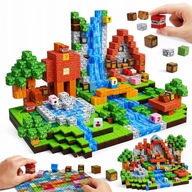 ZESTAW 200 KLOCKÓW MAGNETYCZNYCH KLOCKI SZEŚCIANY KONSTRUKCYJNE + 2 LUDZIKI